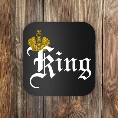 King Crown Old English Logo Coaster