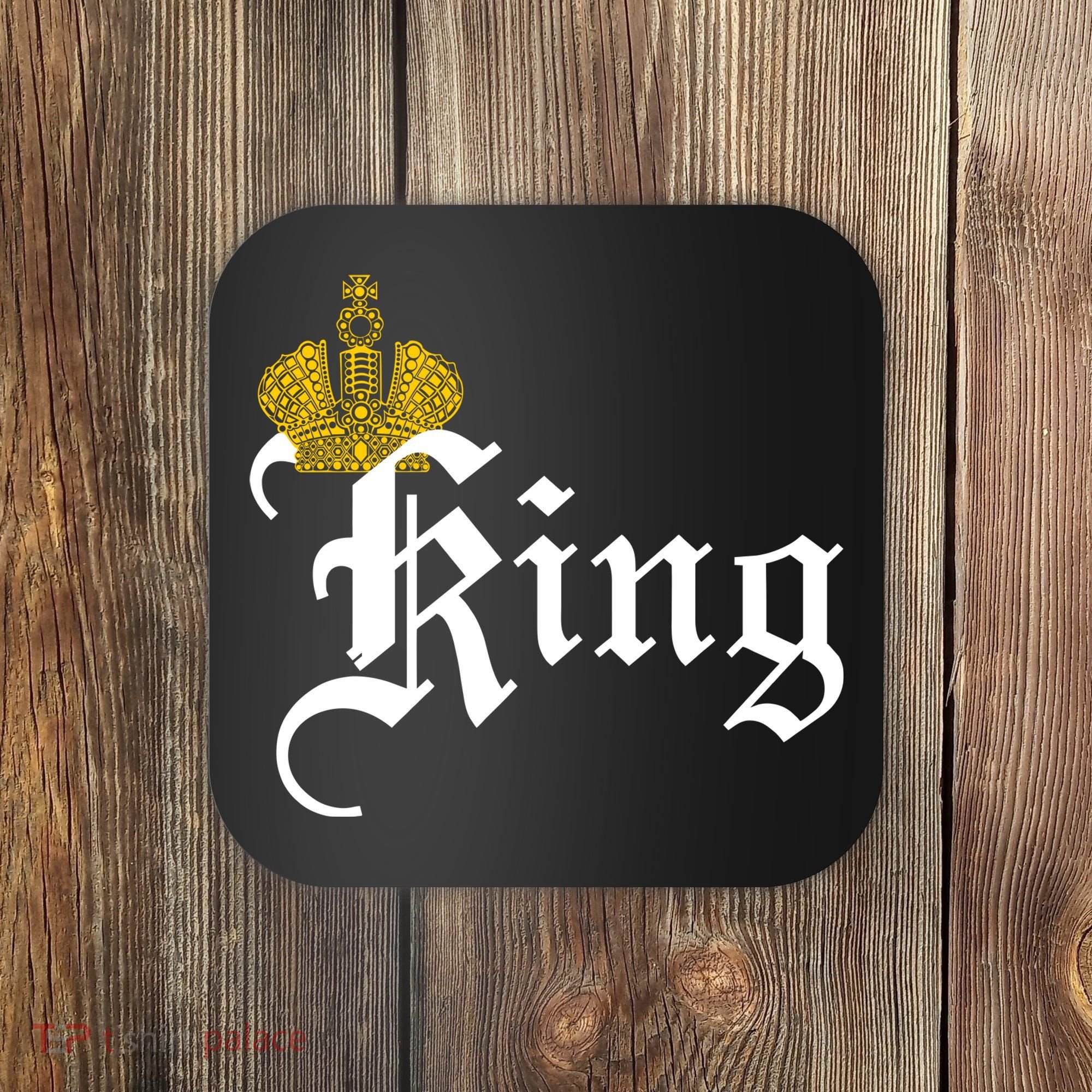 King Crown Old English Logo Coaster