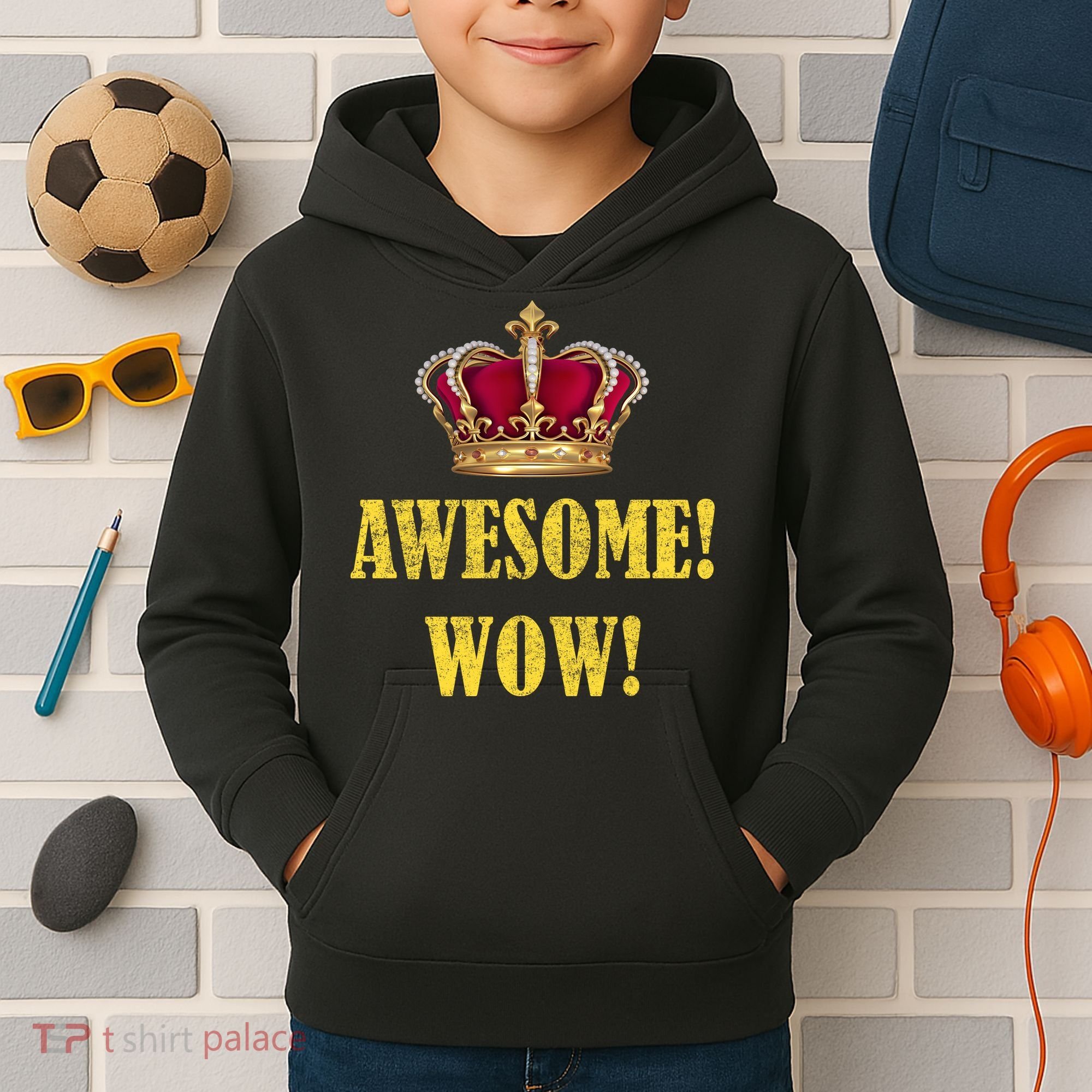 King George Awesome Wow Found Father Hamilton Kids Hoodie