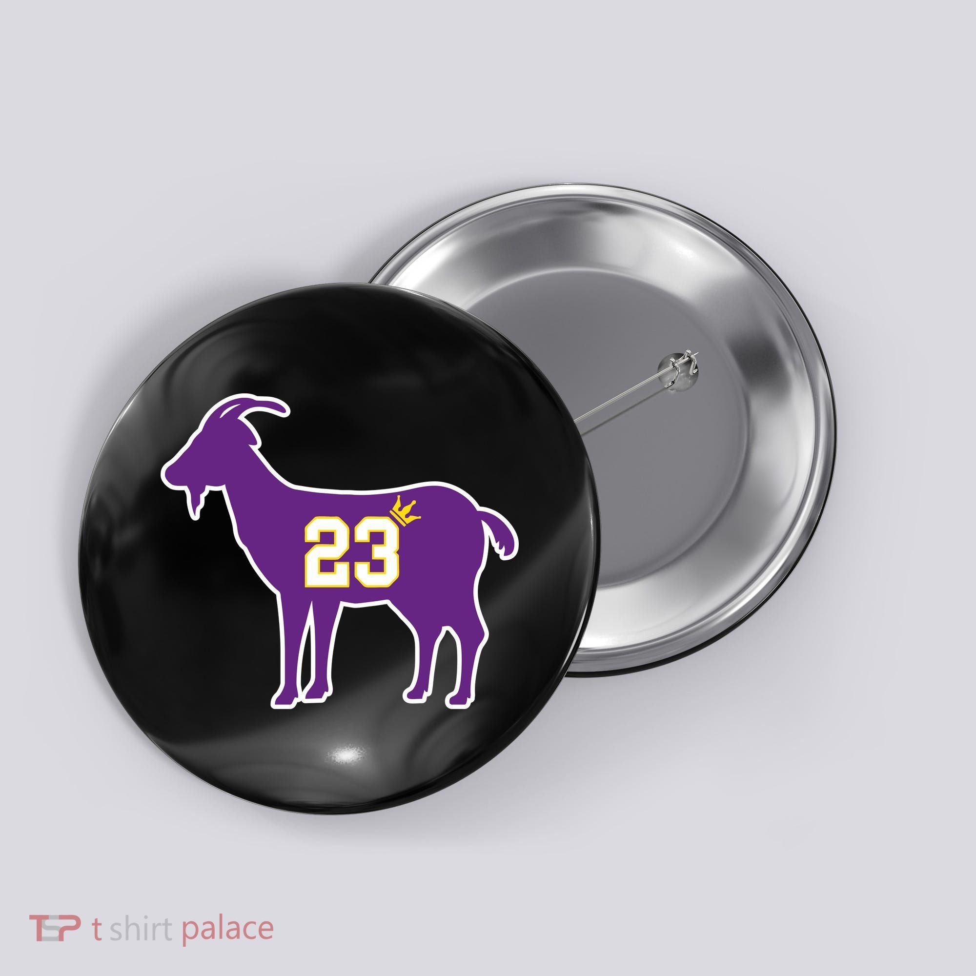 King LA Bron The Goat 23 Basketball Button