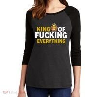 King Of Fucking Everything Women's Tri-Blend 3/4-Sleeve Raglan Shirt thumb 2