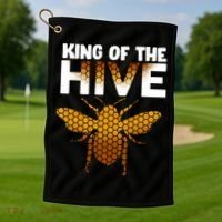 King Of The Hive Golf Towel thumb 1
