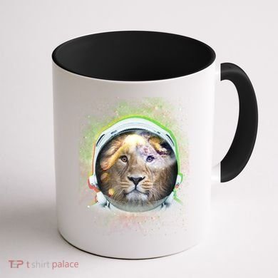King Of The Universe Lion Space Astronaut Helmet Coffee Mug back