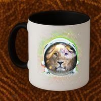 King Of The Universe Lion Space Astronaut Helmet Coffee Mug thumb 2