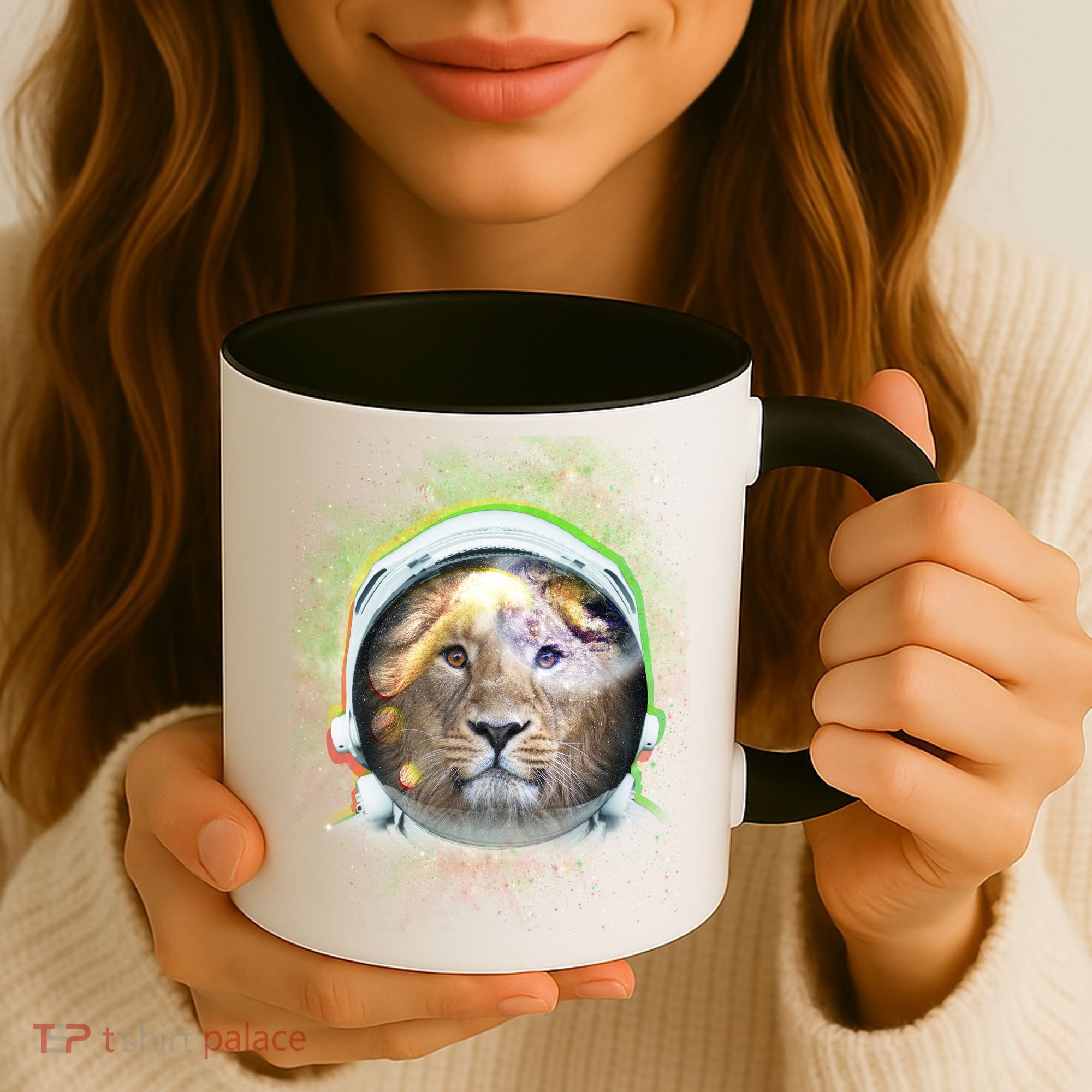 King Of The Universe Lion Space Astronaut Helmet Coffee Mug