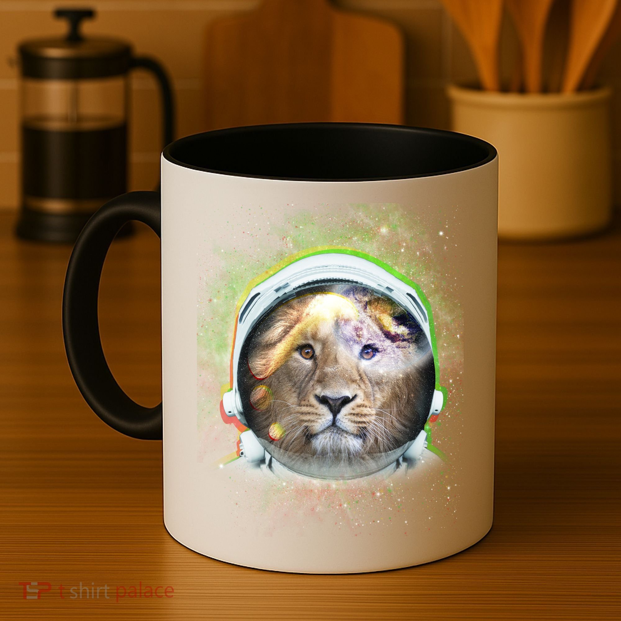 King Of The Universe Lion Space Astronaut Helmet Coffee Mug