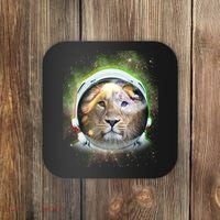 King Of The Universe Lion Space Astronaut Helmet Coaster thumb 0