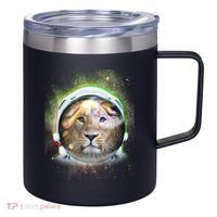 King Of The Universe Lion Space Astronaut Helmet 12oz Stainless Steel Coffee Mug thumb 0