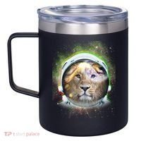 King Of The Universe Lion Space Astronaut Helmet 12oz Stainless Steel Coffee Mug thumb 2