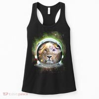 King Of The Universe Lion Space Astronaut Helmet Women's Tank Top thumb 0