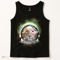 King Of The Universe Lion Space Astronaut Helmet Tank Top thumb 2