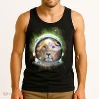 King Of The Universe Lion Space Astronaut Helmet Tank Top thumb 3
