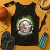 King Of The Universe Lion Space Astronaut Helmet Tank Top thumb 4