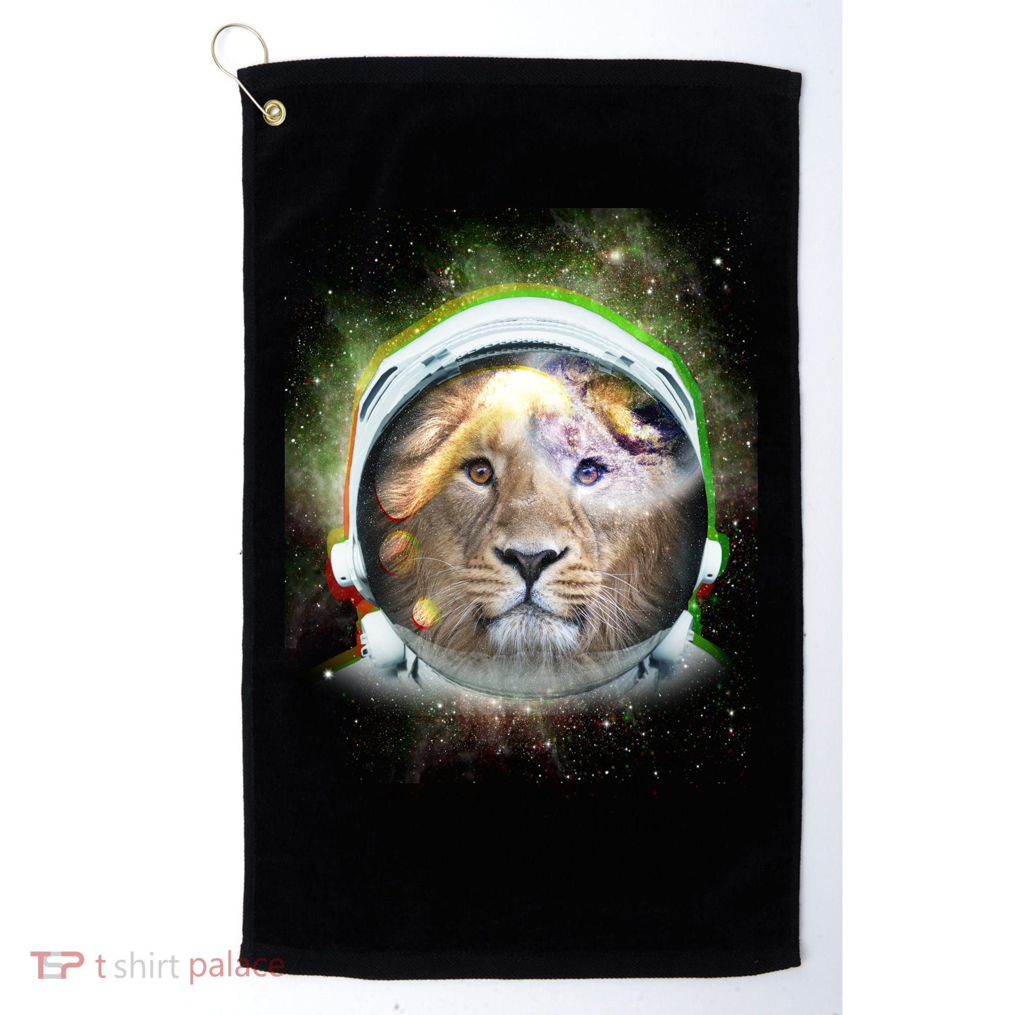 King Of The Universe Lion Space Astronaut Helmet Golf Towel