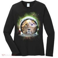 King Of The Universe Lion Space Astronaut Helmet Women's Long Sleeve Shirt thumb 0