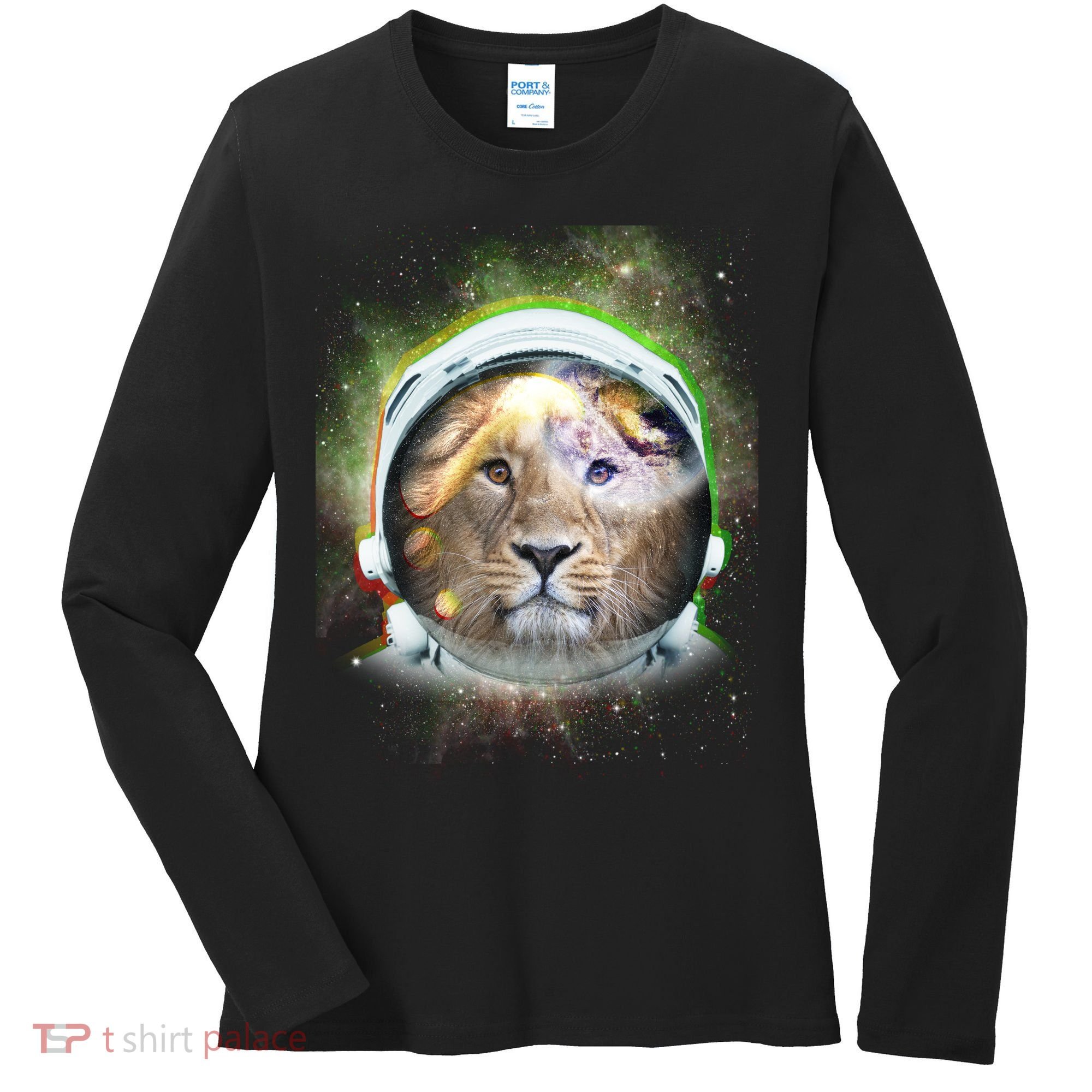 King Of The Universe Lion Space Astronaut Helmet Women's Long Sleeve Shirt