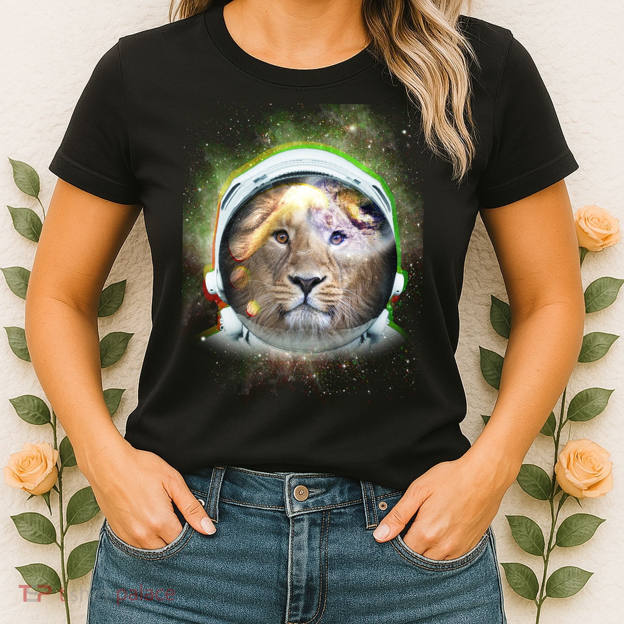 King Of The Universe Lion Space Astronaut Helmet Women's T-Shirt