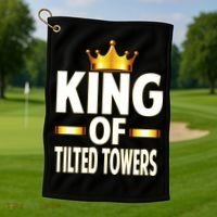 King Of Tilted Towers Golf Towel thumb 1