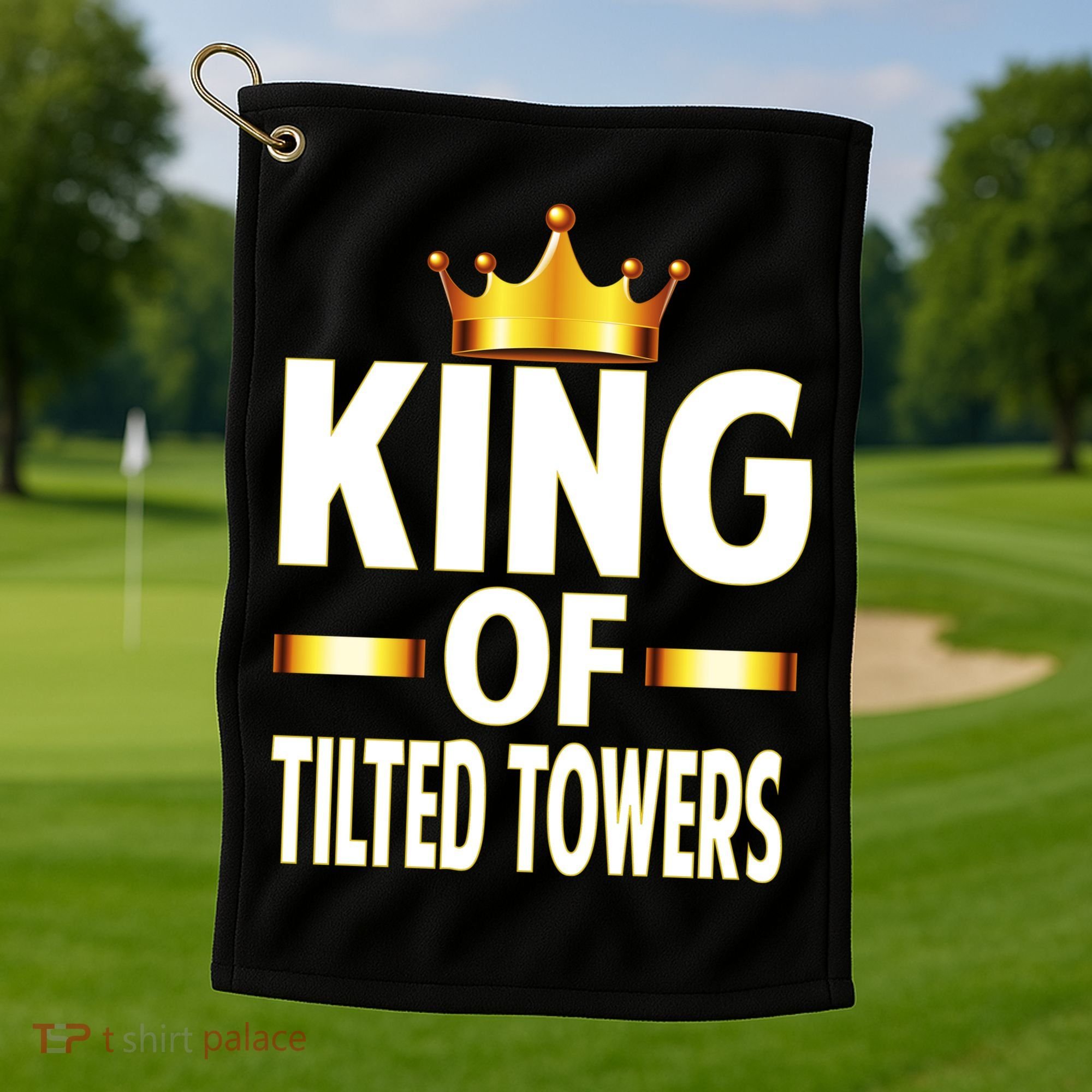 King Of Tilted Towers Golf Towel