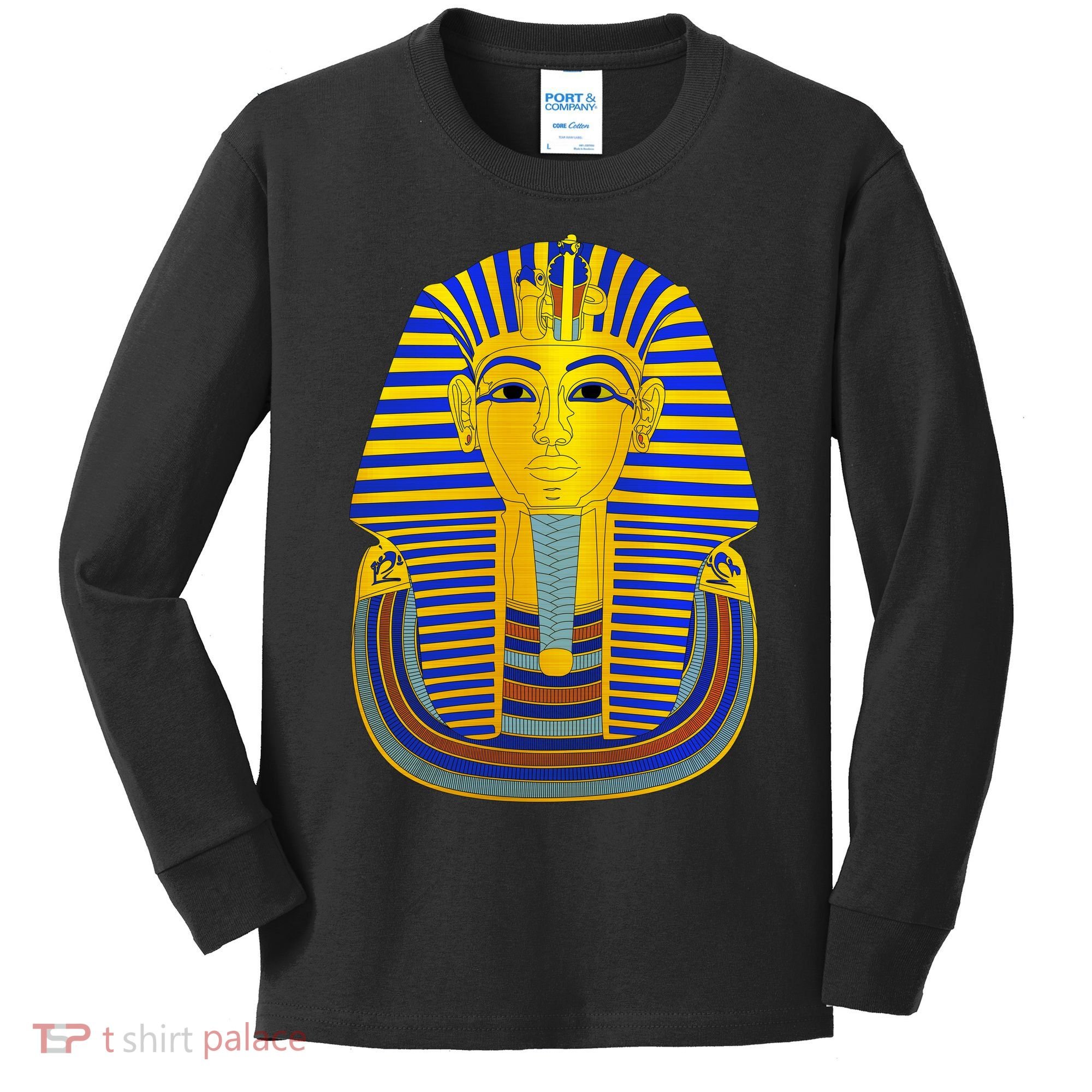 King Tut Pharaoh Egyptian Kids Long Sleeve Shirt