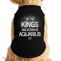 Kings Are Born As Aquarius Doggie Tank thumb 0