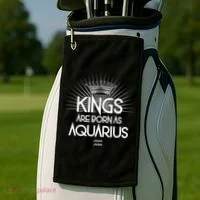 Kings Are Born As Aquarius Golf Towel thumb 2
