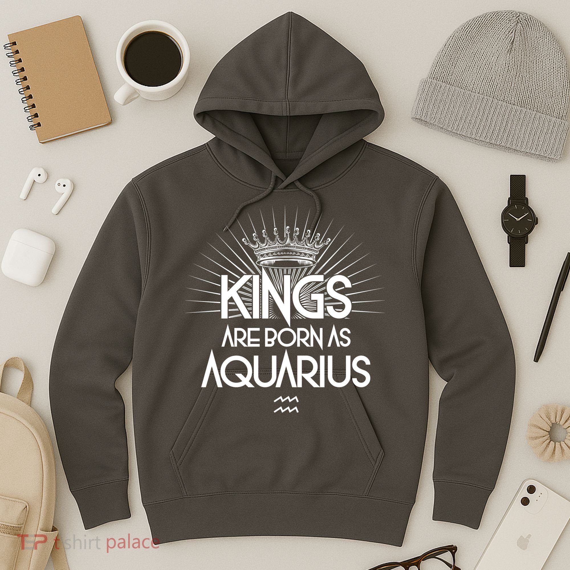Kings Are Born As Aquarius Hoodie