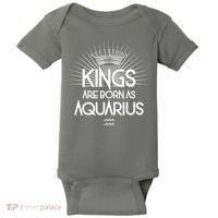 Kings Are Born As Aquarius Baby Bodysuit thumb 0