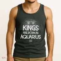 Kings Are Born As Aquarius Tank Top thumb 3