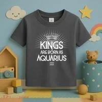 Kings Are Born As Aquarius Toddler T-Shirt thumb 3
