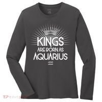 Kings Are Born As Aquarius Women's Long Sleeve Shirt thumb 0