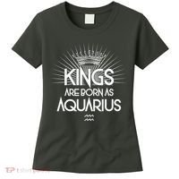 Kings Are Born As Aquarius Women's T-Shirt thumb 0