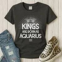 Kings Are Born As Aquarius Women's T-Shirt thumb 3