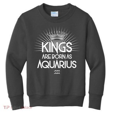 Kings Are Born As Aquarius Kids Sweatshirt