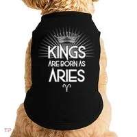 Kings Are Born As Aries Doggie Tank thumb 0