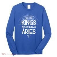 Kings Are Born As Aries Long Sleeve Shirt thumb 0