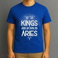Kings Are Born As Aries T-Shirt thumb 3