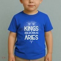 Kings Are Born As Aries Toddler T-Shirt thumb 2