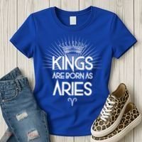 Kings Are Born As Aries Women's T-Shirt thumb 3