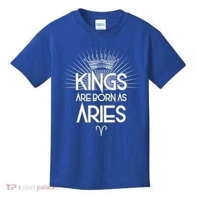 Kings Are Born As Aries Kids T-Shirt