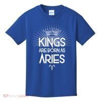 Kings Are Born As Aries Kids T-Shirt thumb 0