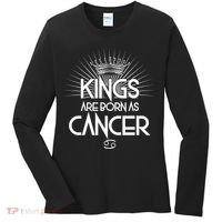 Kings Are Born As Cancer Women's Long Sleeve Shirt thumb 0