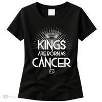 Kings Are Born As Cancer Women's T-Shirt thumb 0