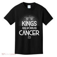 Kings Are Born As Cancer Kids T-Shirt thumb 0