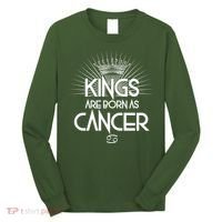 Kings Are Born As Cancer Long Sleeve Shirt thumb 0