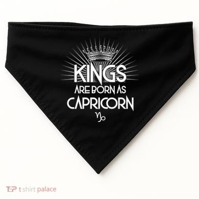 Kings Are Born As Capricorn USA-Made Doggie Bandana
