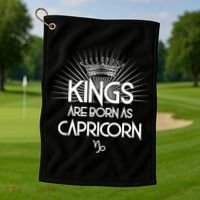 Kings Are Born As Capricorn Golf Towel thumb 1