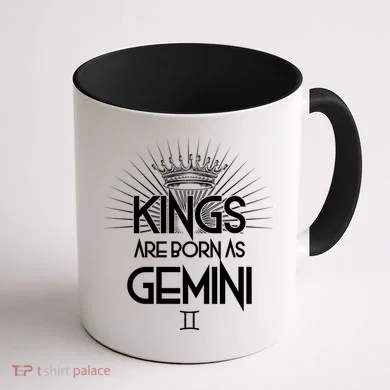 Kings Are Born As Gemini Coffee Mug back