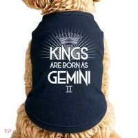 Kings Are Born As Gemini Doggie Tank thumb 0