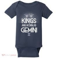 Kings Are Born As Gemini Baby Bodysuit thumb 0